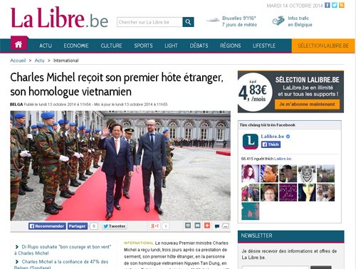 Pers internasional memuat berita secara menonjol tentang kunjungan PM Vietnam, Nguyen Tan Dung di Eropa
